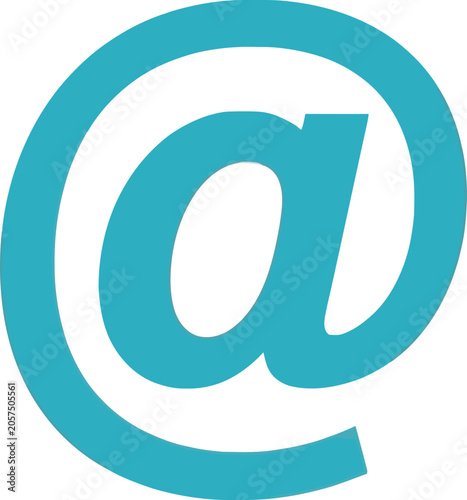 Large Teal At Sign Symbol.
