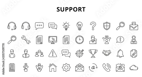 Support icons for customer service.