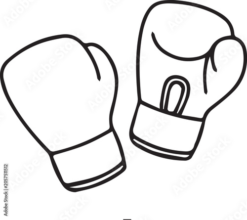 Boxing Gloves Silhouette Vector, Combat Sports Punching Gloves Icon Isolated Black Shape 