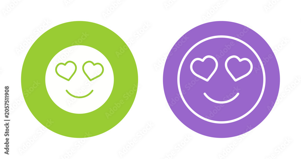 Foto Smiling Face with Hearts Icon Design