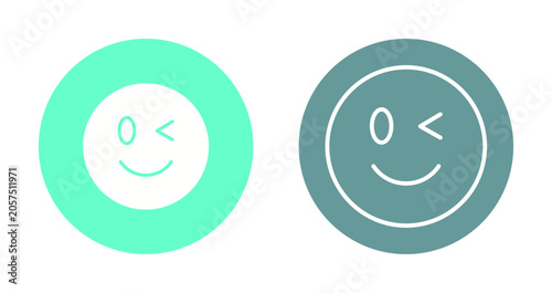 Obraz na płótnie Winking Face Icon Design
