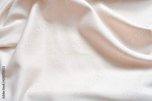 Canvastavla Cream white silk fabric texture with soft waves and folds top view