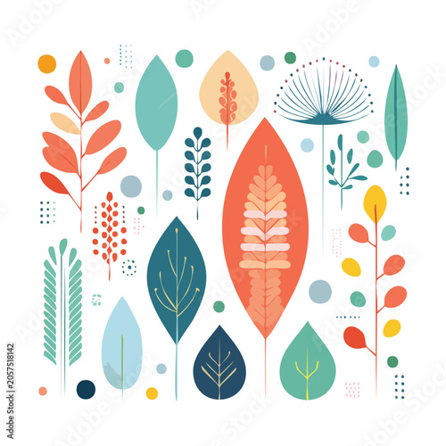 Tropical leaves flat design vector