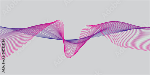 Wavy Abstract vector illustration, Grid. An array with dynamic particles.  wavy background for banner, flyer, book cover.