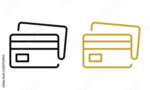 Credit Card Bold Outline Icon. Vector Finance Payment Symbol Isolated on White Background