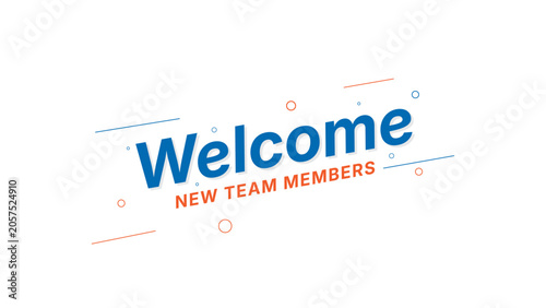 Tableau sur toile Welcome New Team Members Typography Design Banner for Employee Onboarding and Wo