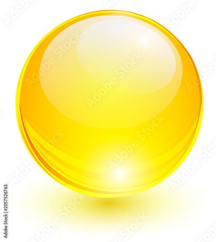Orange glass ball, shiny sp...