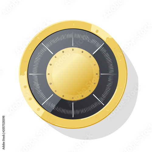 Flat design clock face with gears and markers