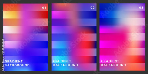 Konstfotografi Abstract vibrant gradient background set with horizontal stripes for modern post