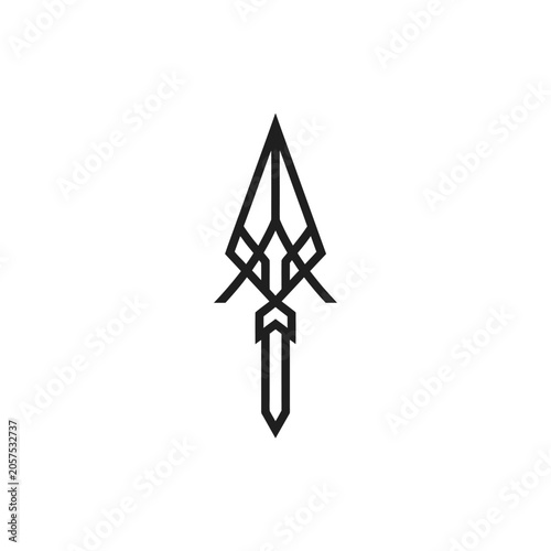 Geometric Arrowhead Design Element Symbol.