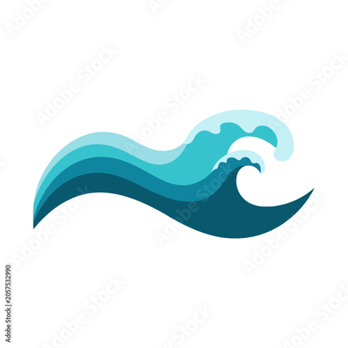 Obraz na plátne Ocean wave graphic design element blue.