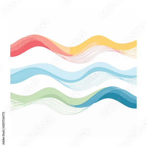 Abstract Colorful Wave Lines Vector Graphic