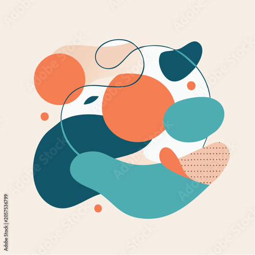 Abstract Organic Shapes and Lines Composition