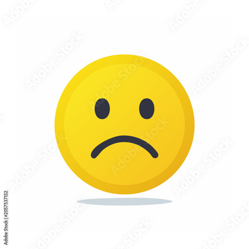 Yellow smiley face emoticon flat design
