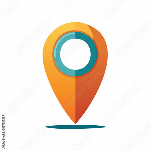 Orange and Teal Map Pin Icon