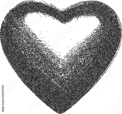 Heart retro y2k stipple design love halftone brutalist urban vector png with clear background, passion 2000s photocopy grunge tattoo gen z effect