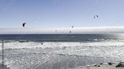 kite surfing on the beach