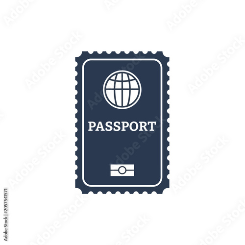 Passport Stamp Travel Document Icon.