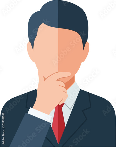 Pensive Businessman in Suit Contemplating Strategy and Making Decisions.