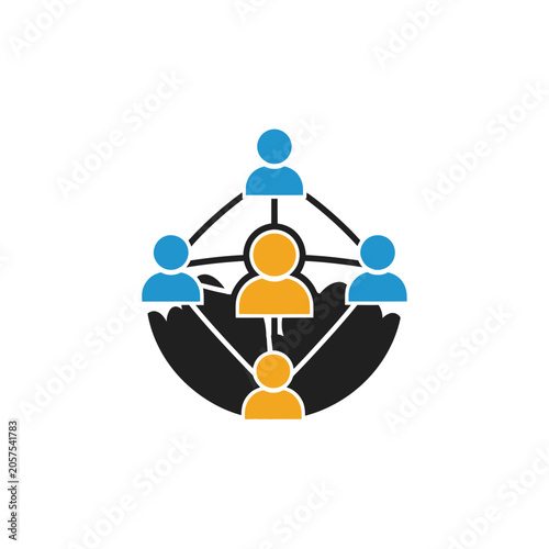 People connected in a network team.