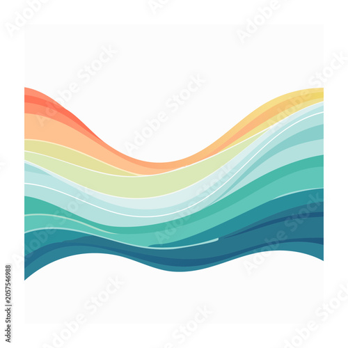 Abstract blue orange wave vector design
