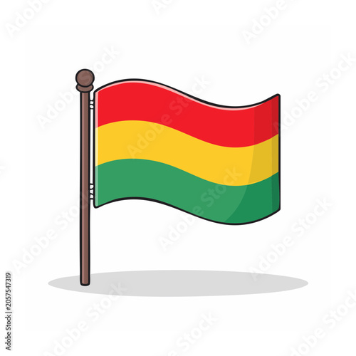 Flat design ribbon in red yellow green