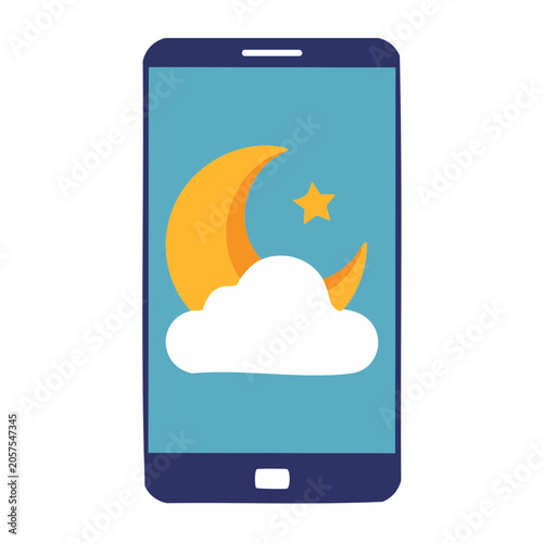 Flat design smartphone with notification icon