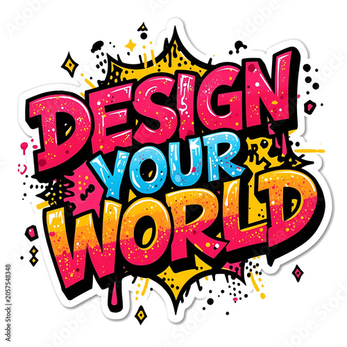 Colorful graffiti style text 