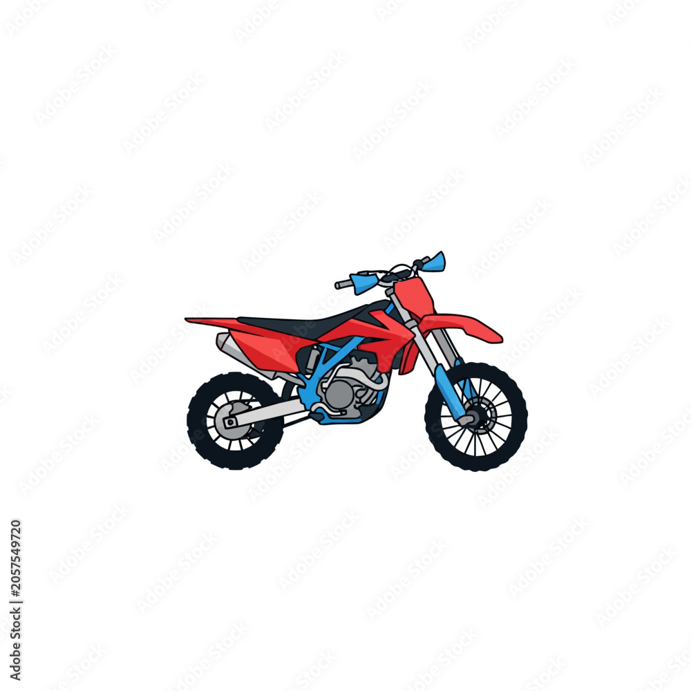 Obraz premium Red and blue dirt bike motorcycle.