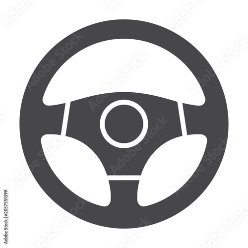 Simple car steering wheel icon vector design for automotive and driving school themes