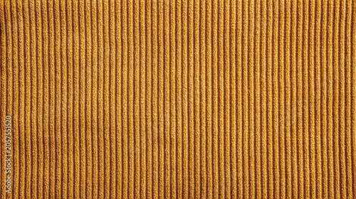 Golden Corduroy Fabric Texture Background with Vertical Rib Pattern