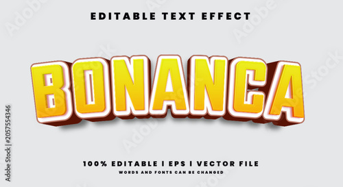 Fotografía Editable bonanca text effects, modern colors.