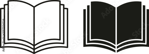 Fotografía Open blank hardcover book with thick pages on both sides for reading or writing