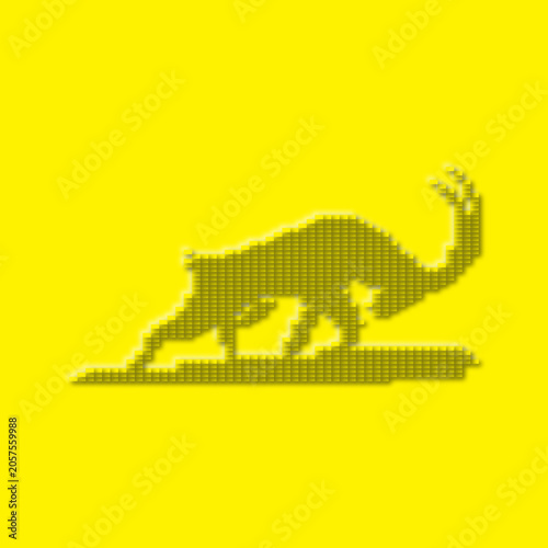 Minimalist Yellow Embossed Pixel Panther Logo Design