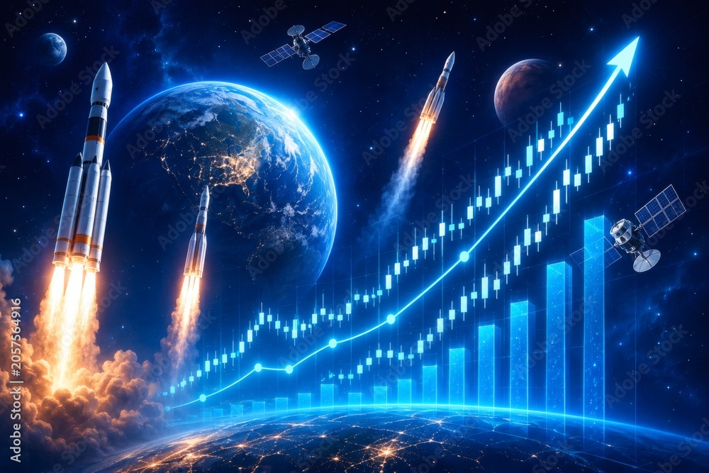 Fototapeta premium 宇宙関連株 好況 投資