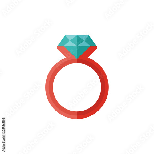 Red Ring with Large Teal Gemstone.