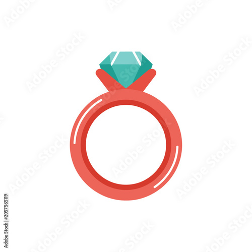 Red Ring with Large Turquoise Gemstone.