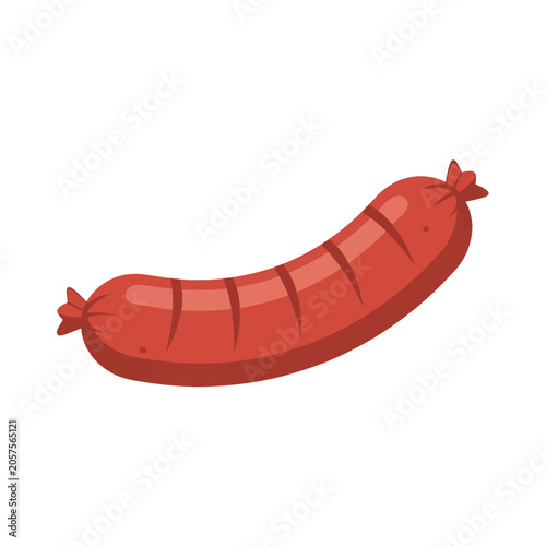 Red Sausage Meat Food Illustration.