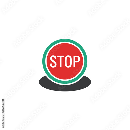 Red Stop Sign Traffic Symbol.
