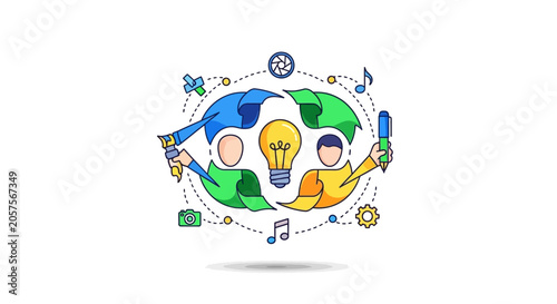 Photos Creative Idea Light Bulb Moment Concept.