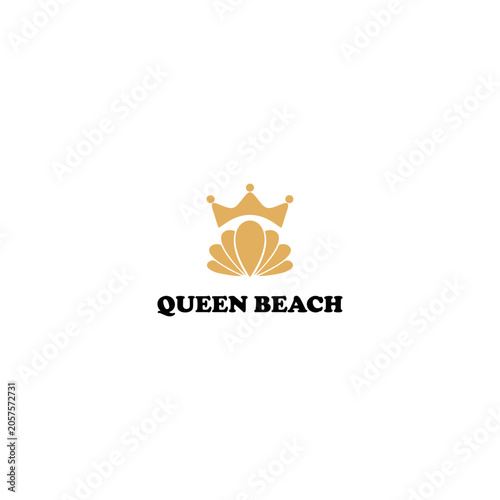 A beach logo that combines the luxury of a crown with the natural beauty of a seashell.