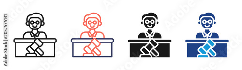 Photography Legal Speaker icon set multiple style collection