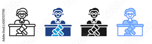 Bilde på lerret Legal Speaker icon set multiple style collection