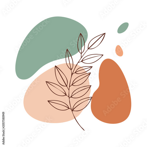 Flat design avocado with leaf and seed