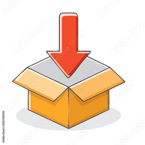 Minimalist 3D gift box with red ribbon