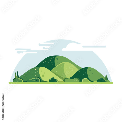 Mountain Landscape Flat Design Illustration