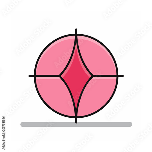 Pink heart icon flat design vector