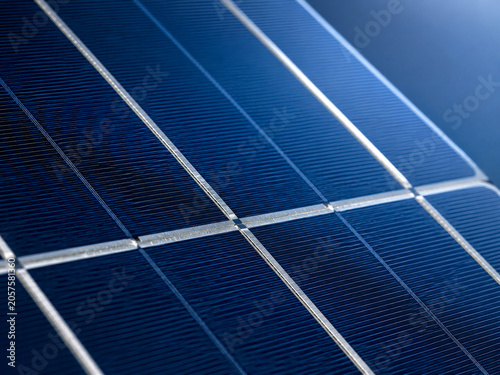 Monocrystalline solar cell wafer close-up, clean energy technology
