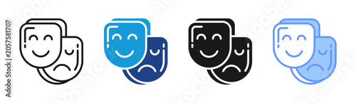Photos Mood Expression icon set multiple style collection