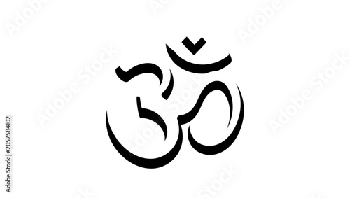 Εκτύπωση καμβά Om symbol, black isolated vector silhouette